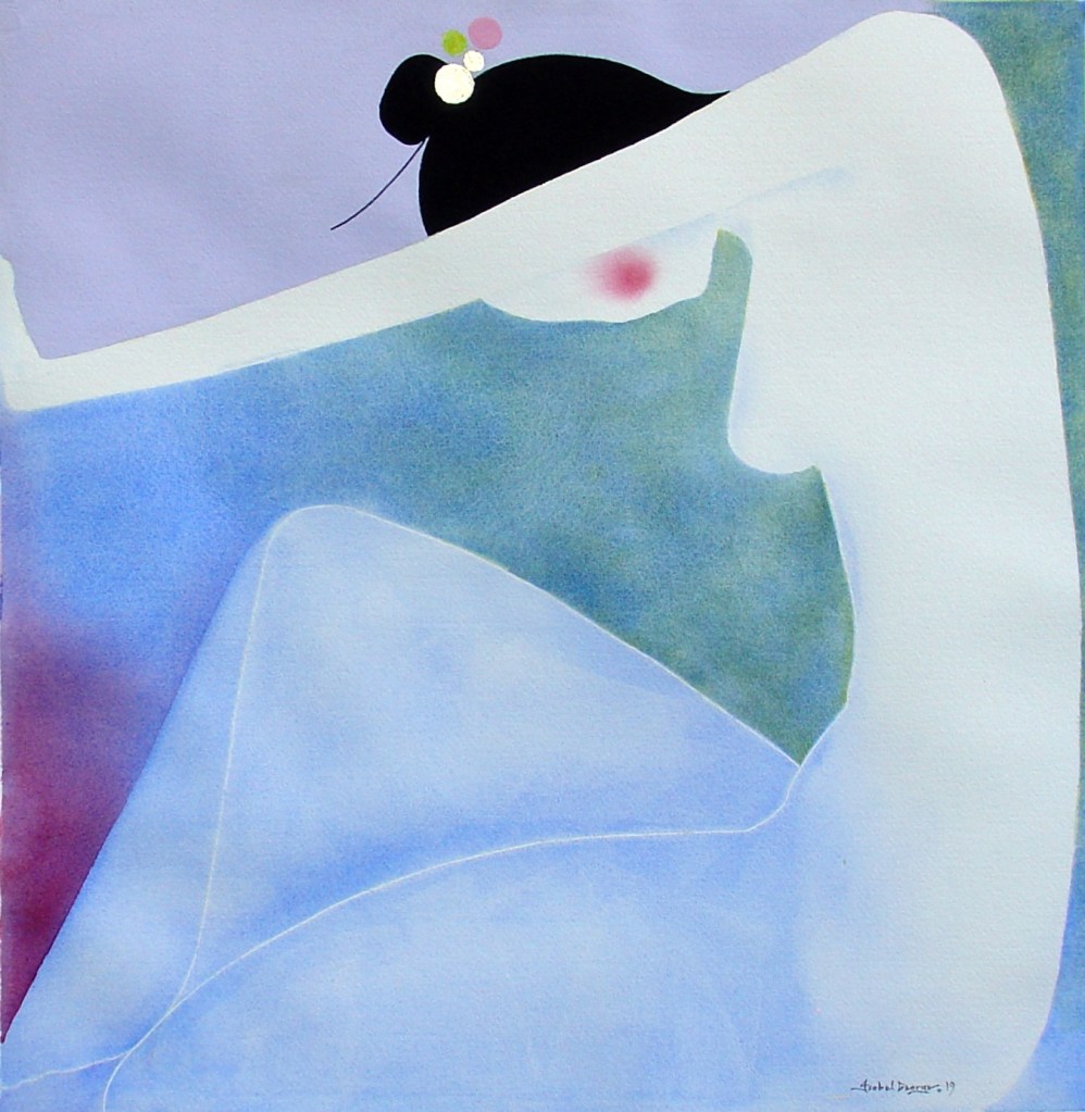 original watercolor painting abstract figurative