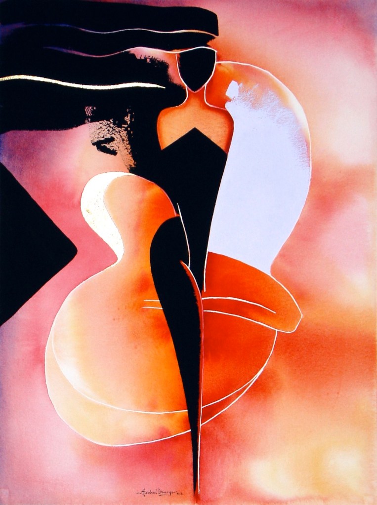 original watercolor painting abstract figurative