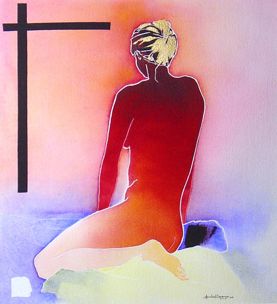 original watercolor painting abstract figurative