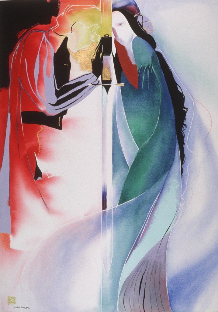 original watercolor painting abstract figurative