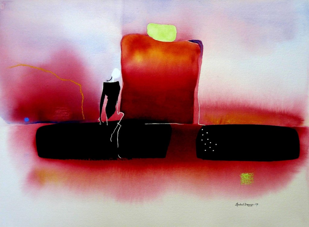 original watercolor painting abstract figurative