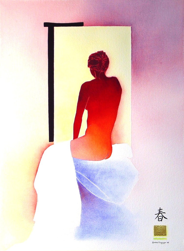 original watercolor painting abstract figurative