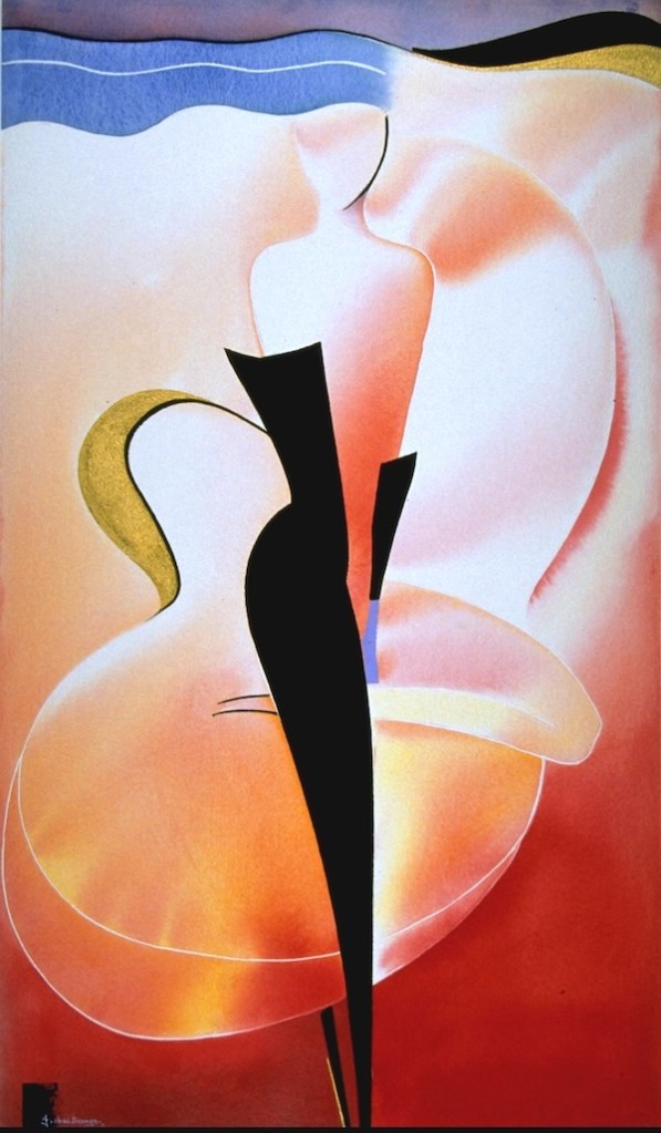 original watercolor painting abstract figurative