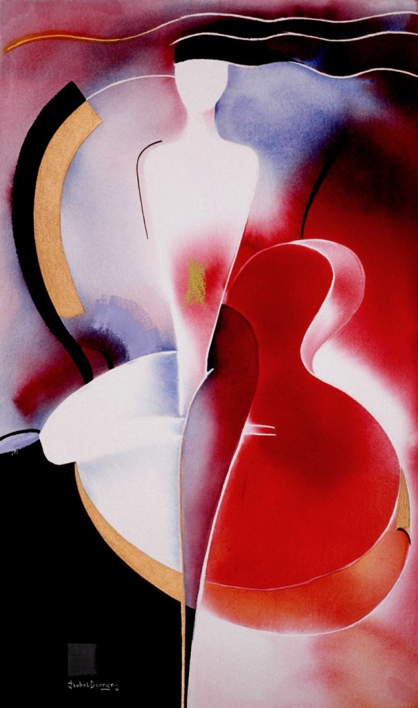 original watercolor painting abstract figurative