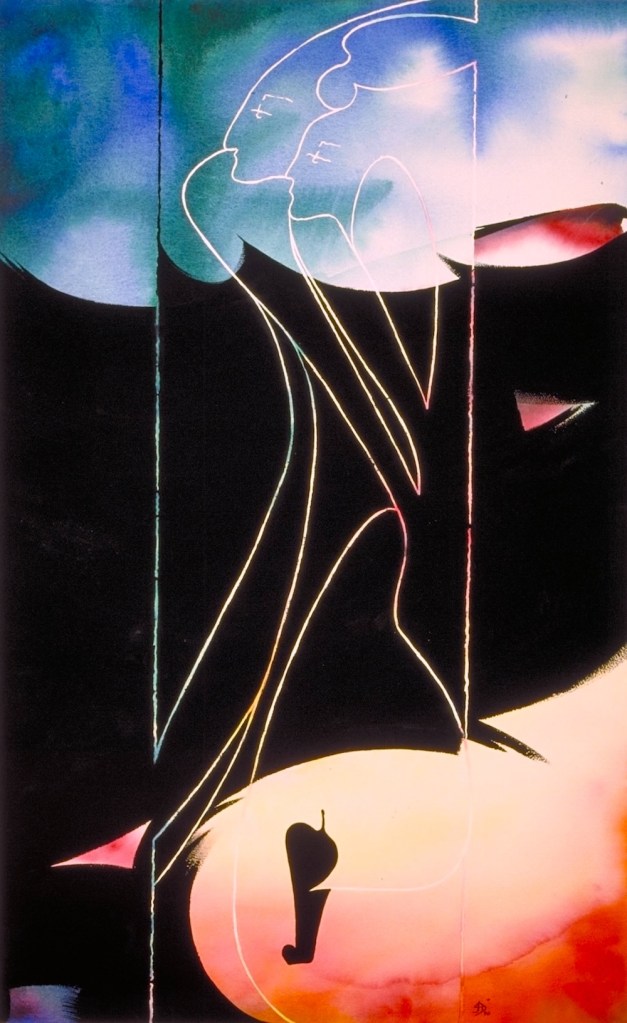 original watercolor painting abstract figurative