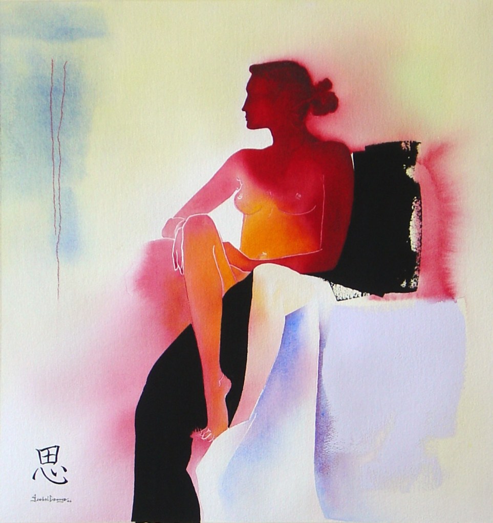 original watercolor painting abstract figurative