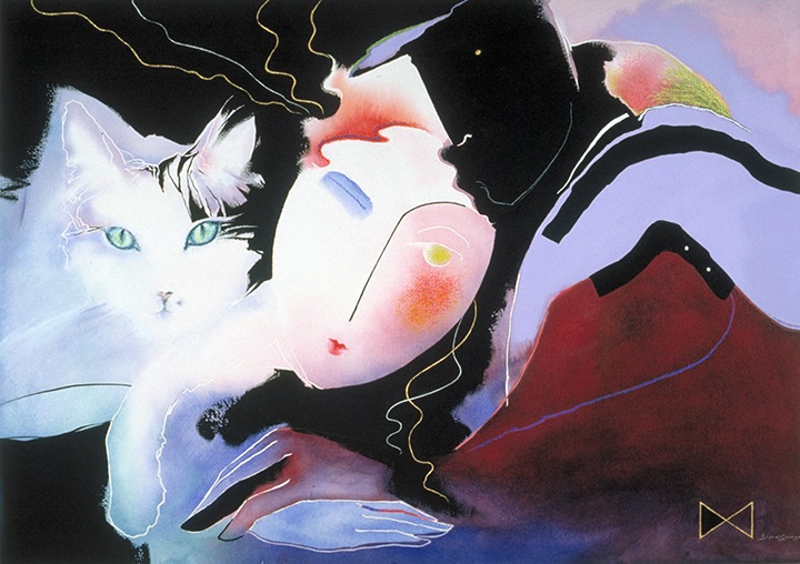 original watercolor painting abstract figurative