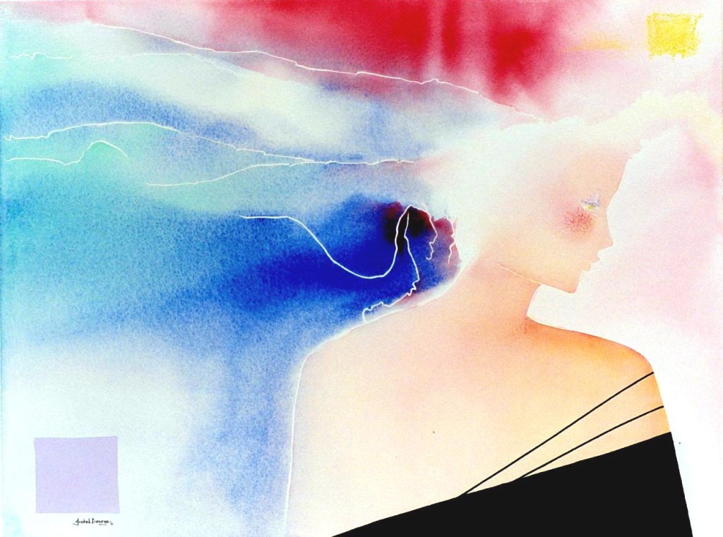 original watercolor painting abstract figurative