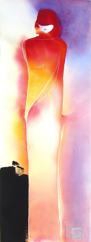 original watercolor painting abstract figurative