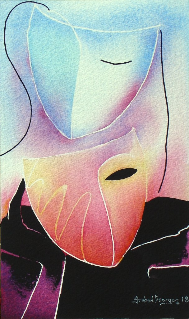original watercolor painting abstract figurative