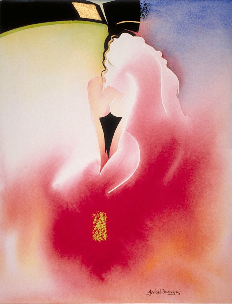 original watercolor painting abstract figurative